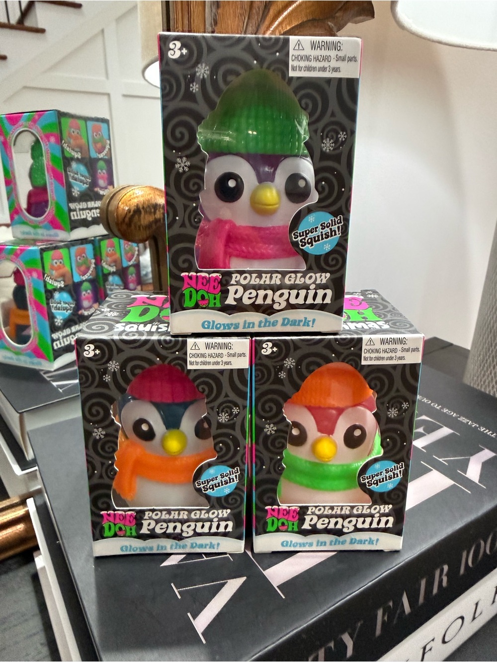 Polar Glow Penguin Plush Squishy Toy - Neon Dot Brand - Green, Pink, Orange